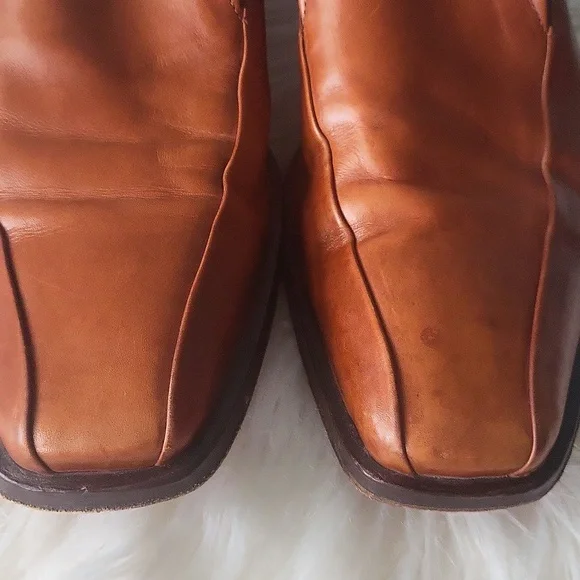 Versace  Men's Brown calf Leather Square Toe dress shoes - Picture 2 of 13